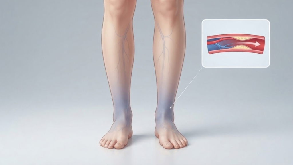 Blue feet caused by poor blood circulation