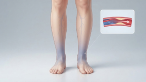 Blue feet caused by poor blood circulation